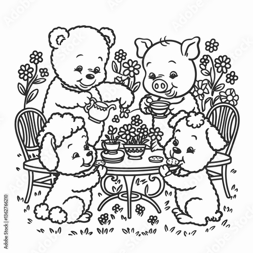 kdp cover, cover, book cover, cartoon illustration, cute coloring book cover, cute kids illustration, cartoon cover, kawaii coloring, easy and bold, kawaii cover, cozy, cozy cover, fuzzy, hygge, color