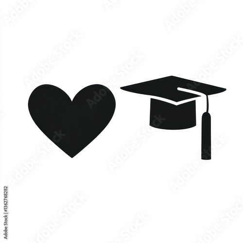 Wallpaper Mural Love for Education Graduation Cap and Heart Torontodigital.ca