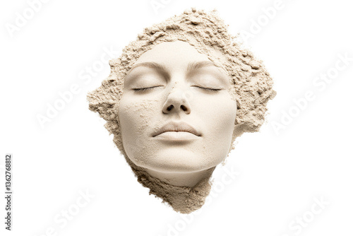 Wallpaper Mural Face covered in sand creating an artistic expression of calmness Torontodigital.ca