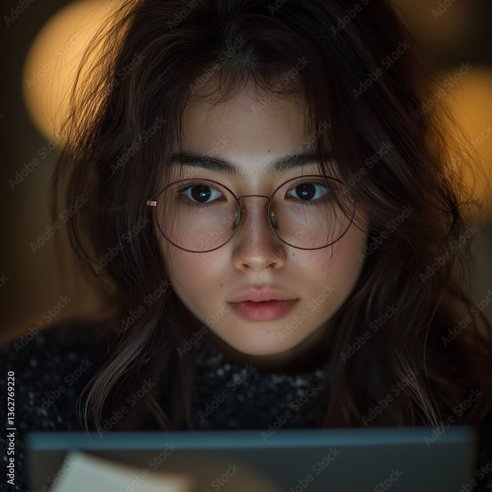 Close-Up of a Student Concentrating on a Laptop Screen with Educational Content
Close-Up of a Student Concentrating on a Laptop Screen with Educational Content