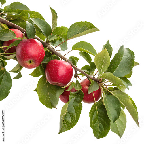 apples on a branch isolated image