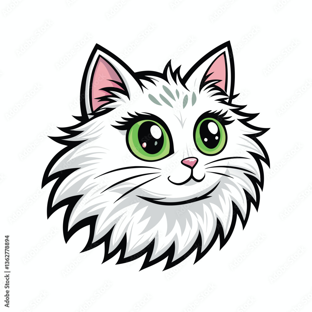 domestic cat head vector drawing flat art domestic cat head vector drawing flat art