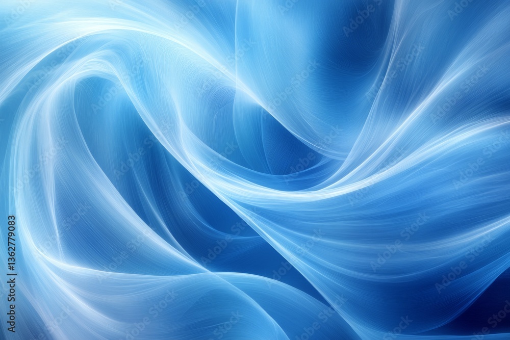 Swirling blue patterns create an ethereal effect reminiscent of ocean waves and gentle breezes Swirling blue patterns create an ethereal effect reminiscent of ocean waves and gentle breezes