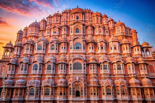 Majestic Pink City Palace Winds Palace Jaipur India Architectural Detail