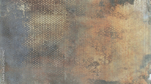 Abstract grunge texture with copper contrast and chaotic patterns for creative designs