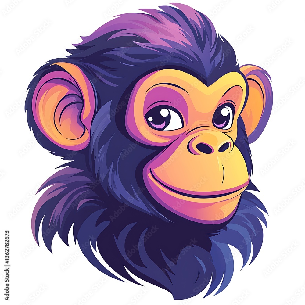 Obraz premium Modern monkey mascot head with attitude high resolution picture
