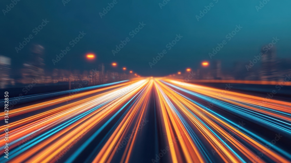 Obraz premium A futuristic highway system optimized by AI-driven logistics modeling