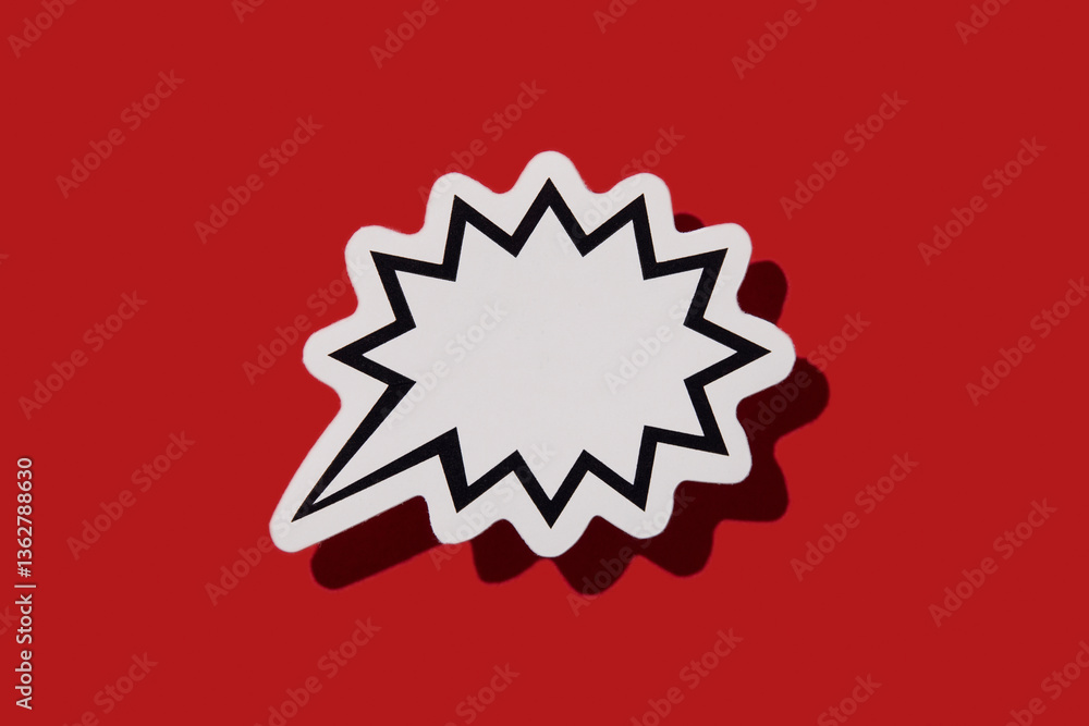 Blank thought bubble on red background Blank thought bubble on red background