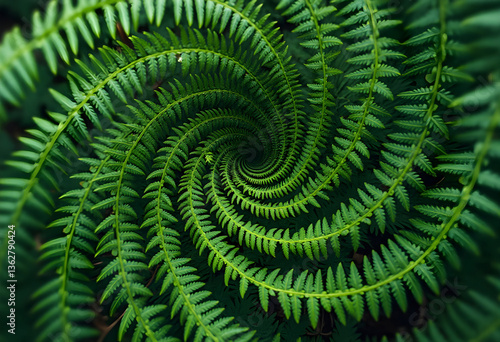 Fern Circle Background – Lush Green Botanical Frame