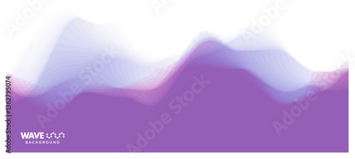 Abstract background. Realistic landscape with waves. Water surface. Mountains. 3D vector illustration for brochure, poster, presentation, flyer, cover or banner.
