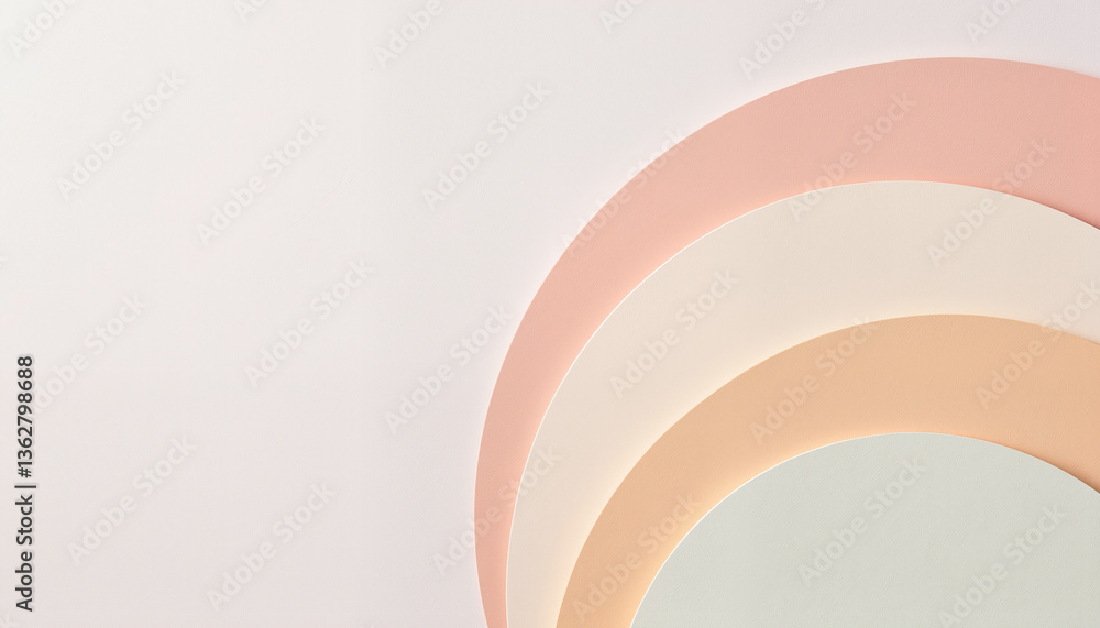 Obraz premium Abstract pastel colors in curved shapes on a soft background 
