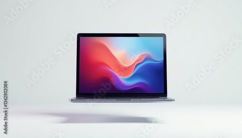 Single floating digital device on white backdrop, tablet, clean design