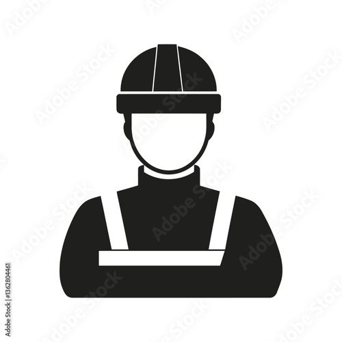 labor icon and logo on white background with Construction worker vector icon