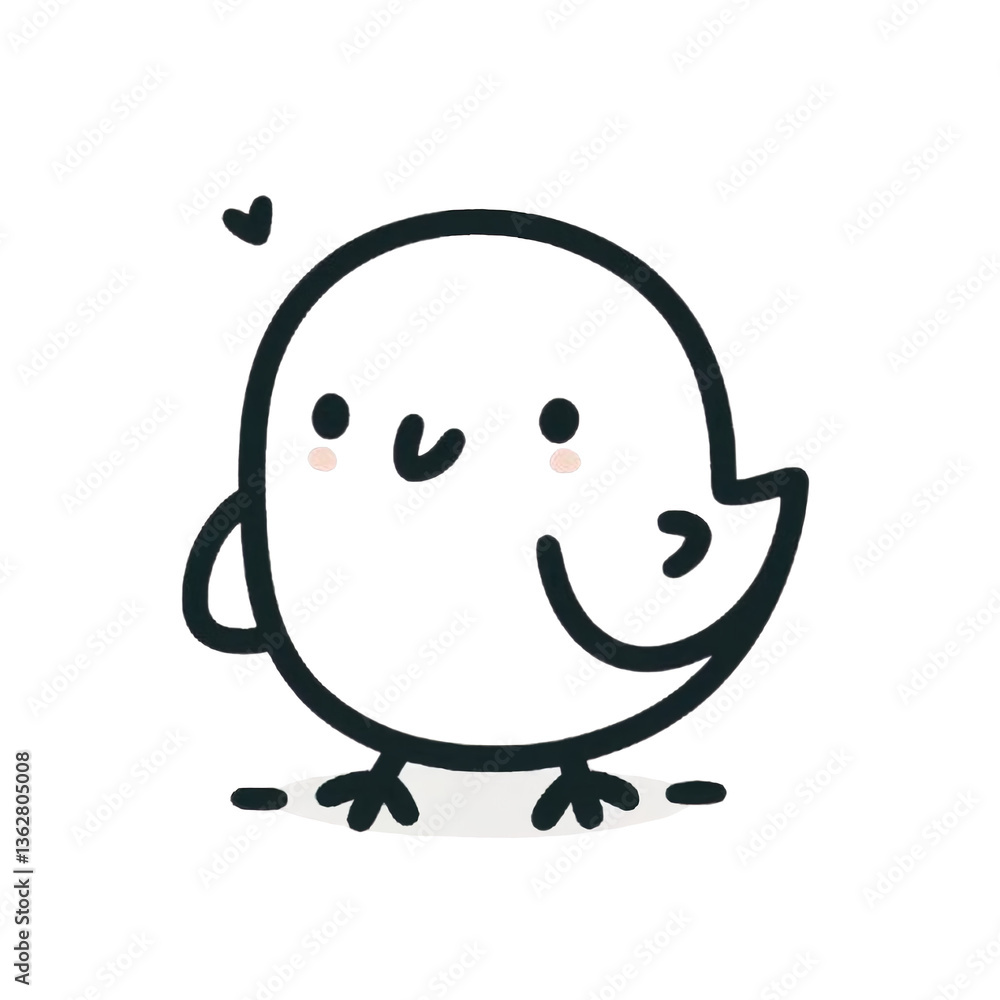 Obraz premium Cute Bird with Affection Floating Against Transparent Background