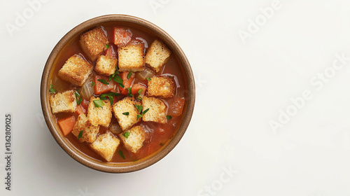 Wallpaper Mural Delicious ginger and carrot soup with croutons in rustic bowl for healthy eating and culinary enjoyment Torontodigital.ca