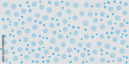 Abstract geometric blue background frame. Vector texture of chaotic hexagons, particles, fragments. A group of cells, an information grid. Banner for business, technology, medicine, presentations.