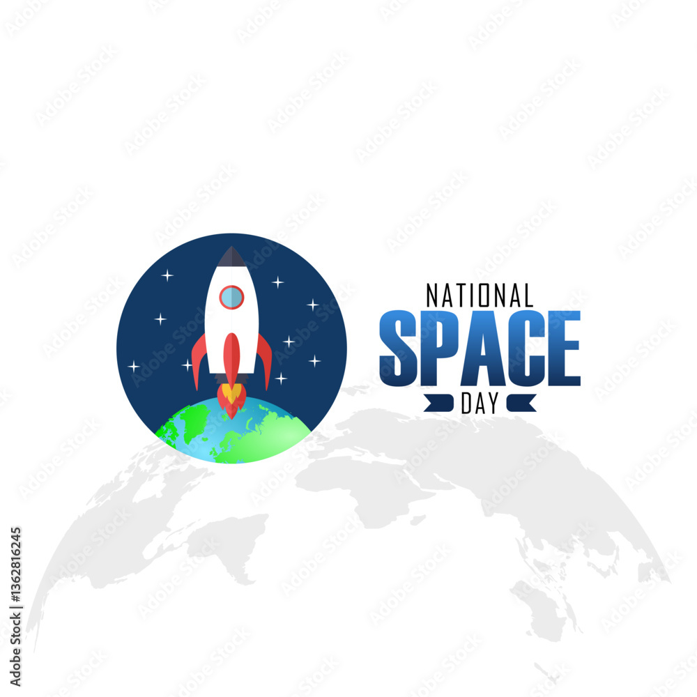 Fototapeta premium Vector graphic of National Space Day for National Space Day celebration.