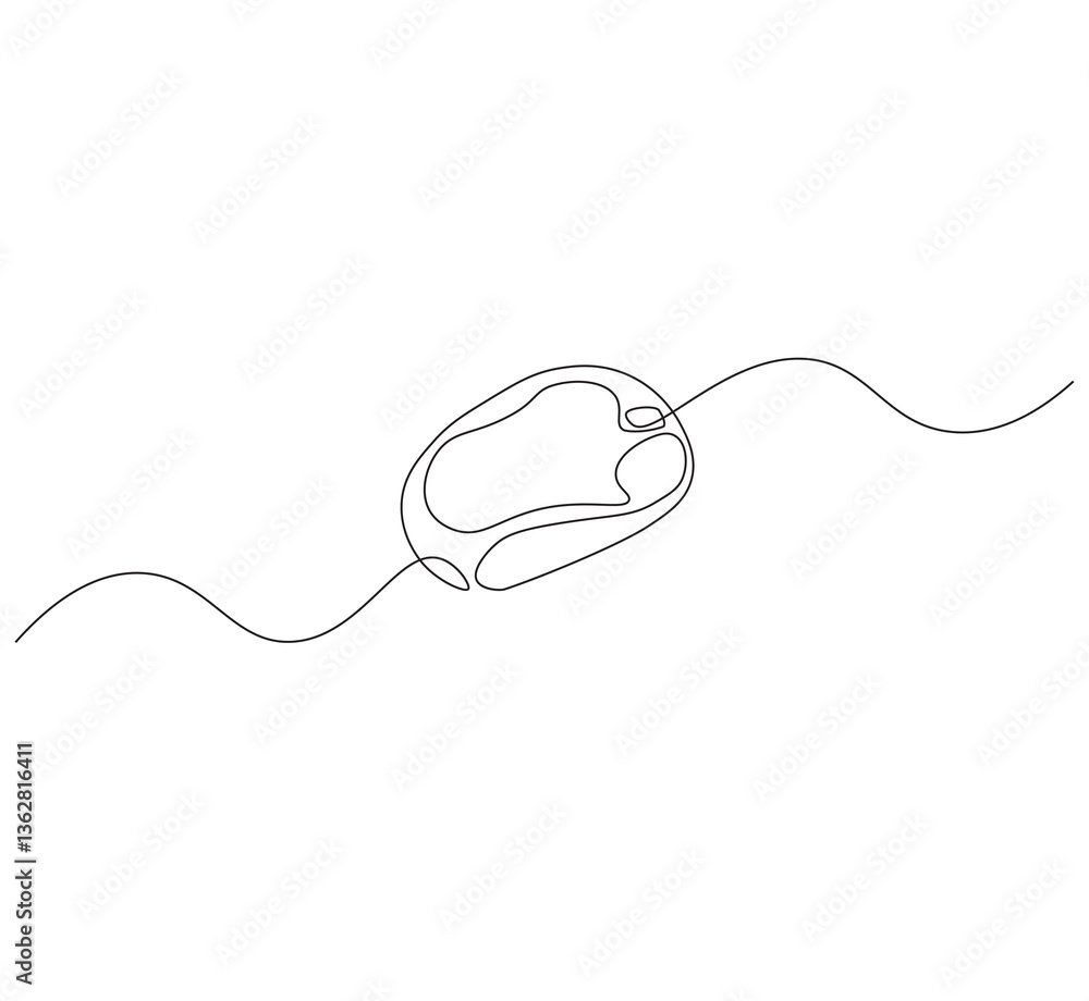 Obraz premium Mouse outline drawing illustration. Continuous line draw mouse for laptop, pc vector.