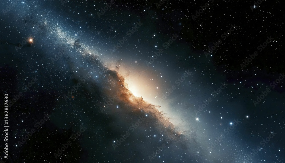 Fototapeta premium A breathtaking view of a luminous galaxy surrounded by countless stars in the universe