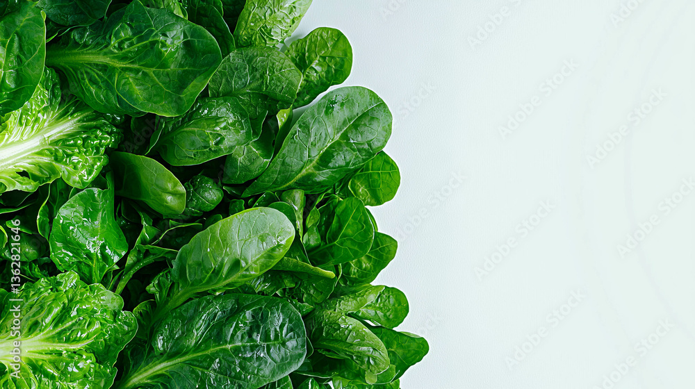 Obraz premium Fresh lambs lettuce on crisp leafy green bed