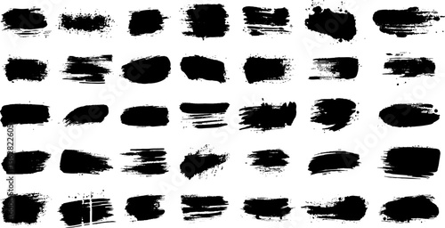 Abstract brushes brush collection, black brushes brush marks, ink brush strokes, calligraphy brush strokes, graffiti style brush strokes, rough gouache paint brushes