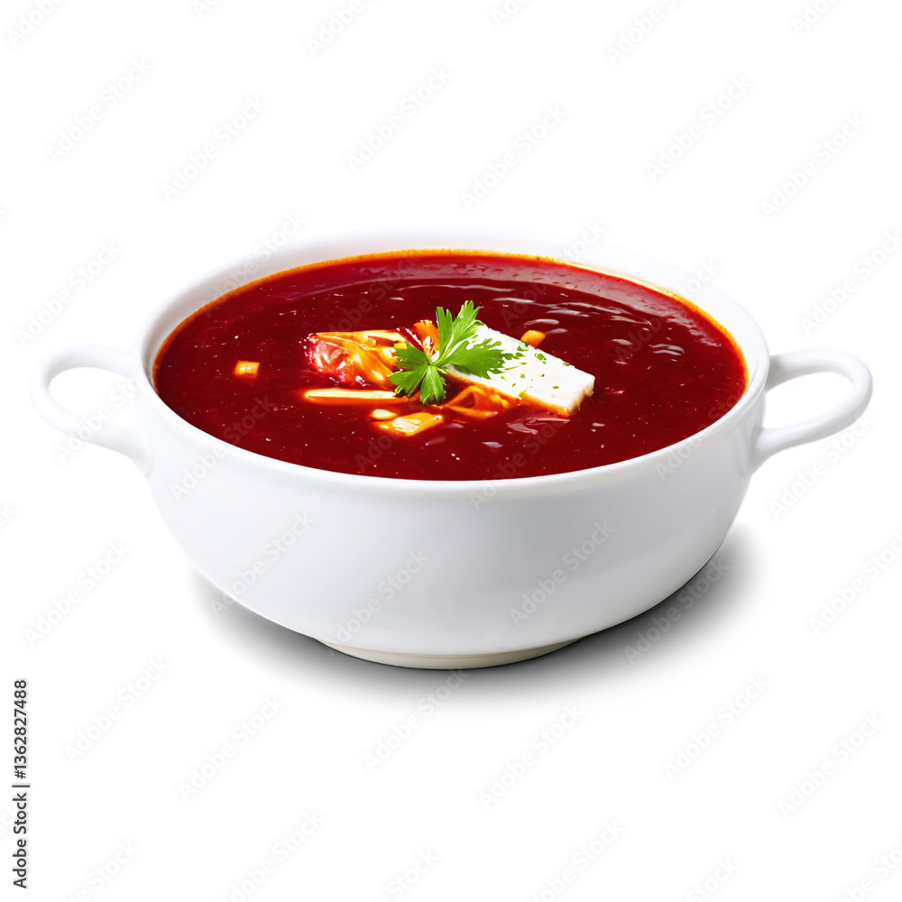 red borsch sour soup in a bowl isolated on transparent background red borsch sour soup in a bowl isolated on transparent background