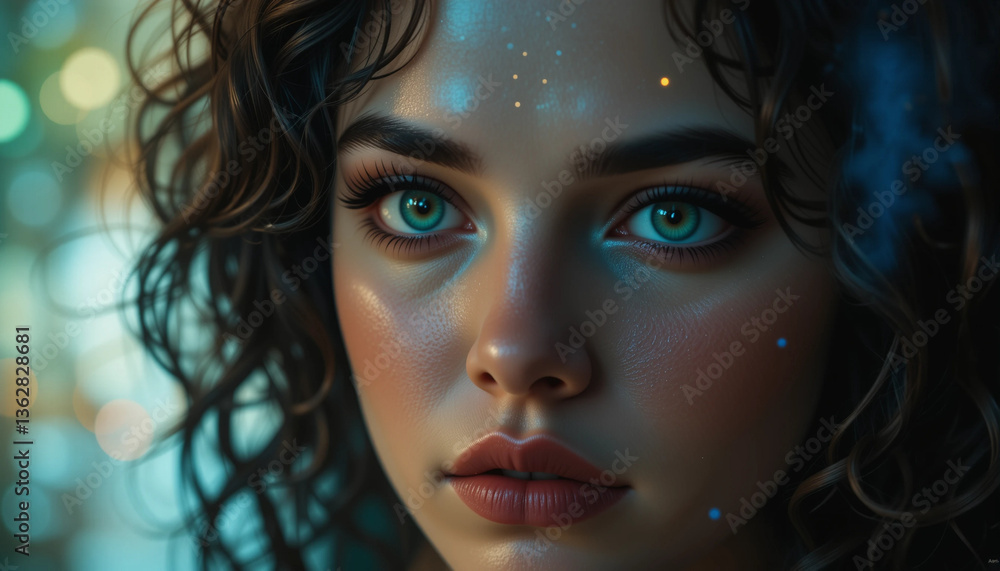 close up of young woman - Generative AI close up of young woman - Generative AI