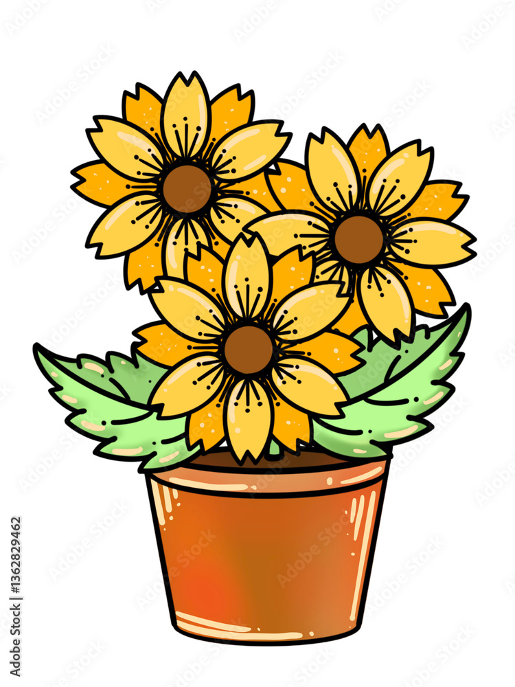 Obraz premium sunflower in a pot