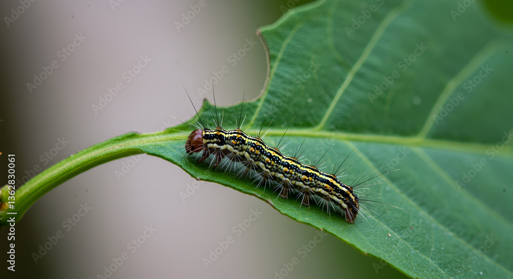 macro image of a caterpillar on leaf macro image of a caterpillar on leaf