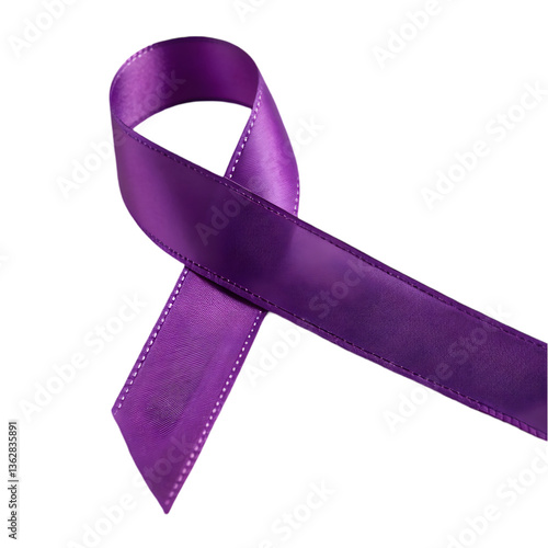 Purple Awareness Ribbon Stock Photo isolated on transparent background