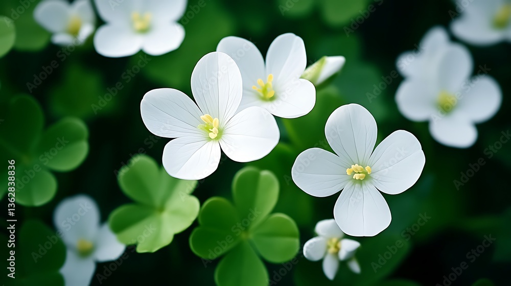 Delicate White Flowers Blooming in a Lush Green Garden AI Generated