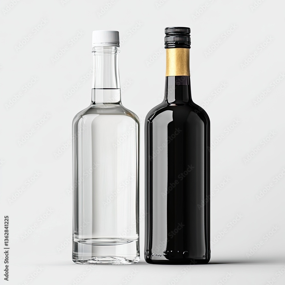 Two Empty Bottles, Clear and Dark Two Empty Bottles, Clear and Dark
