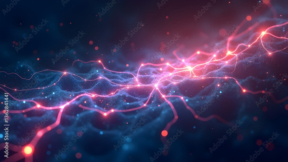 Abstract Neural Network Connection with Glowing Nodes: Modern AI and Technology Graphic Design Abstract Neural Network Connection with Glowing Nodes: Modern AI and Technology Graphic Design