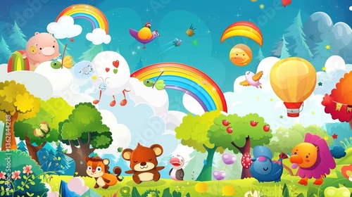 Colorful Pre-school Poster Background: Inspiring Learning and Play for Young Minds