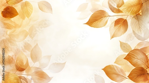 Autumn Leaves Frame with White Background. (2)