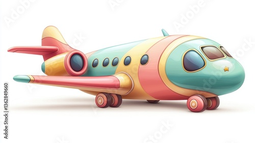 Wallpaper Mural Colorful Cartoon Airplane Illustration Torontodigital.ca