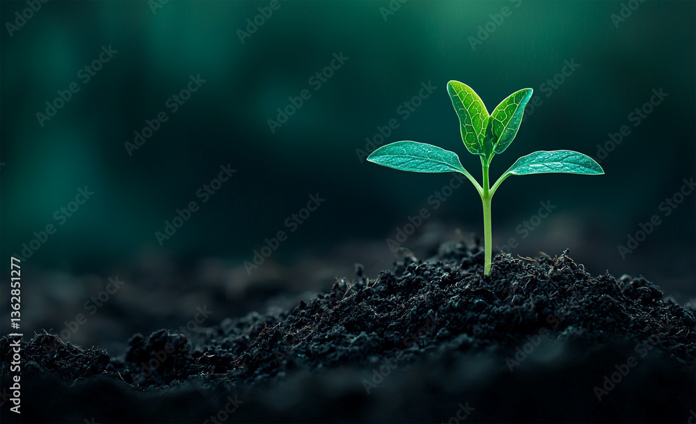 A symbol of hope and resilience a green plant sprouting. A symbol of hope and resilience a green plant sprouting.