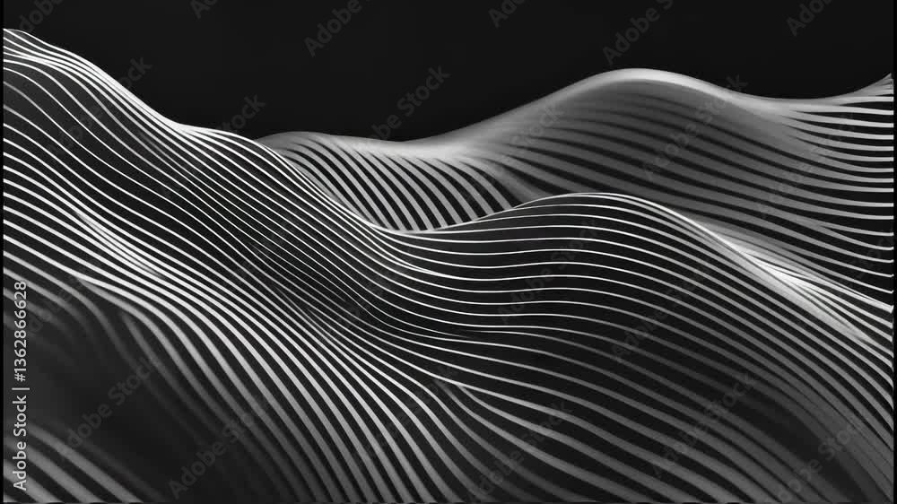 Abstract Monochrome Waveform: A Study in Light and Shadow Abstract Monochrome Waveform: A Study in Light and Shadow