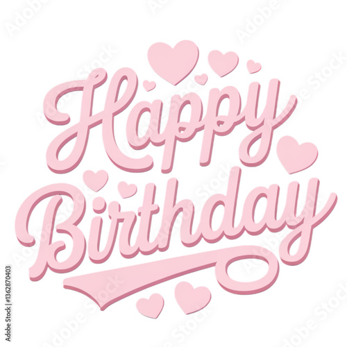 Cute happy birthday lettering