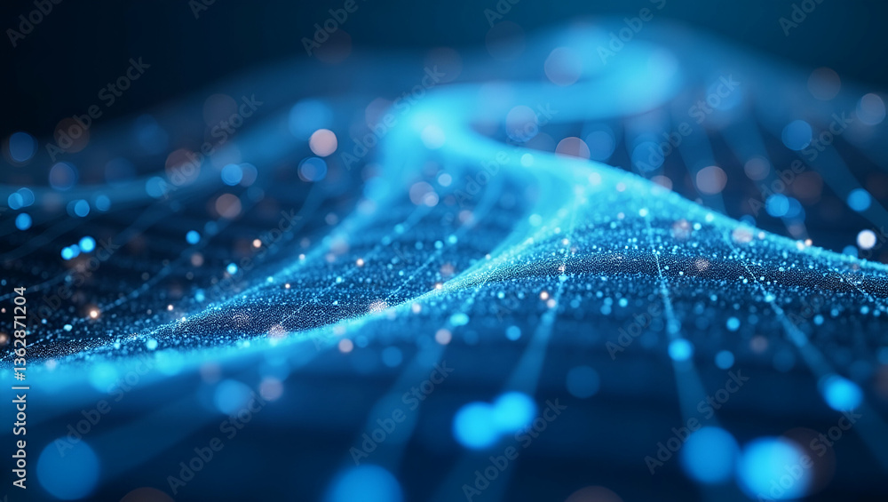 Modern Stock Market Illustration: Ripple Curve Concept in Wide Format Modern Stock Market Illustration: Ripple Curve Concept in Wide Format