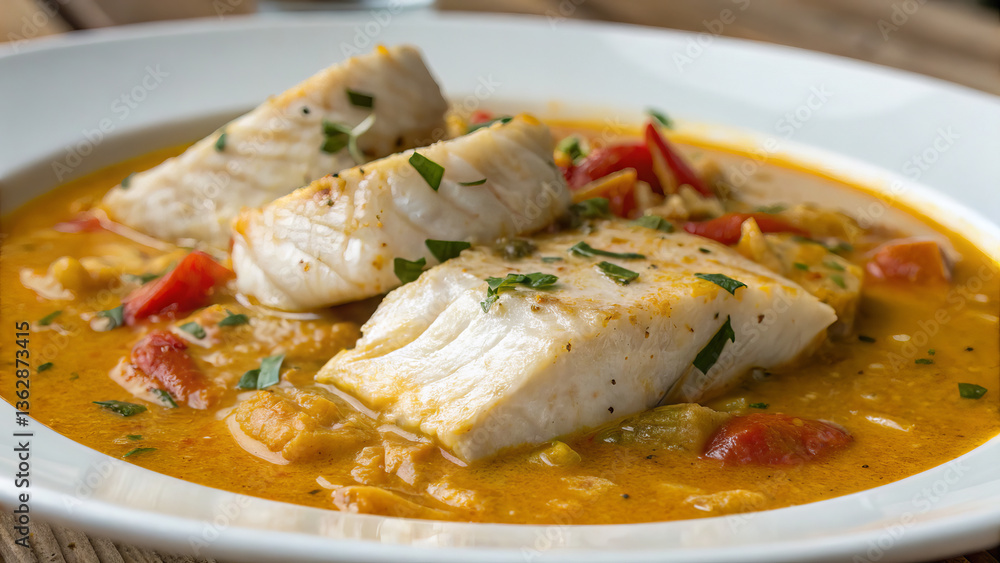 Moqueca - fish stew with coconut milk Moqueca - fish stew with coconut milk