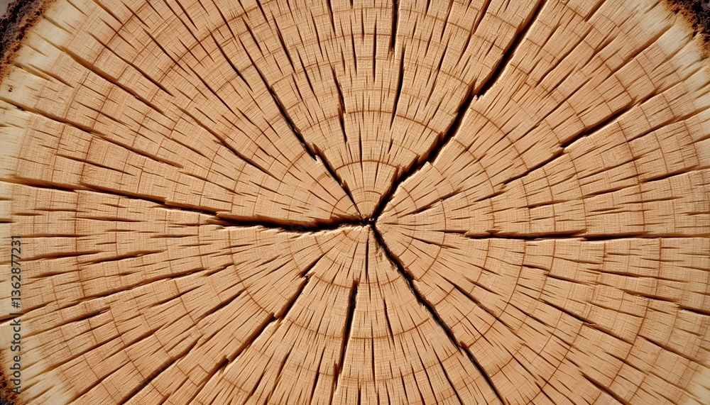 Fototapeta premium A close up photo showcasing the intricate wood grain and texture of a larch tree trunk, with a cross section measurement of 100x.