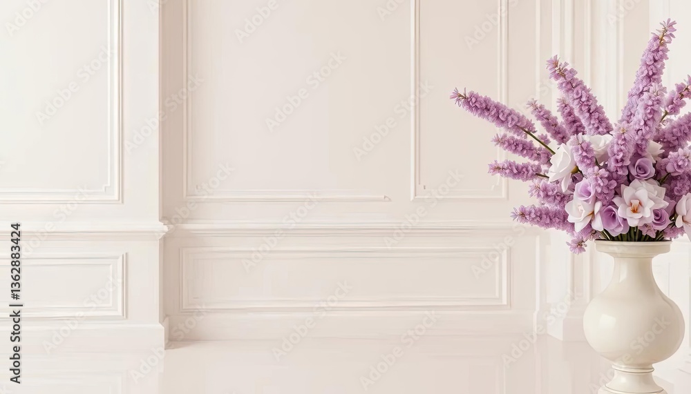 Fototapeta premium Elegant floral arrangement in a bright room