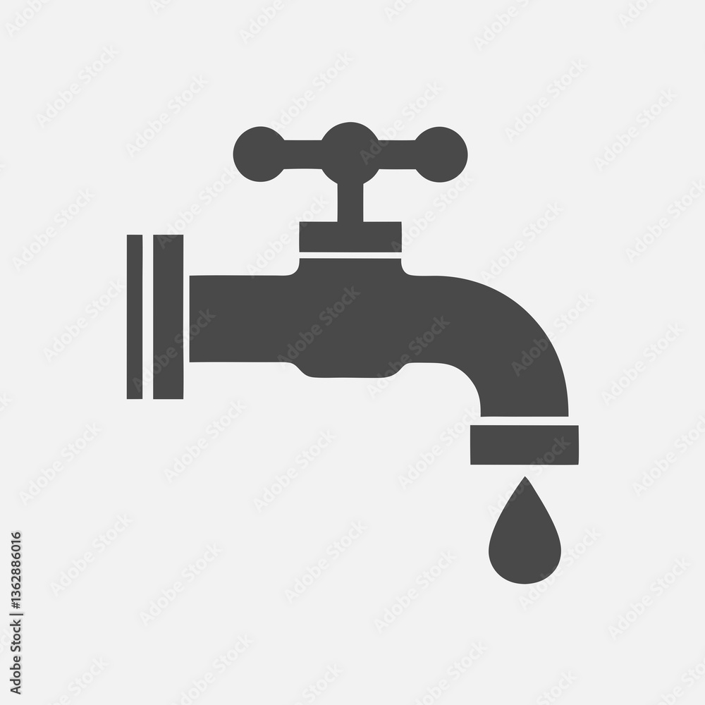 Water Tap Faucet Icon Vector Design. Water Tap Faucet Icon Vector Design.