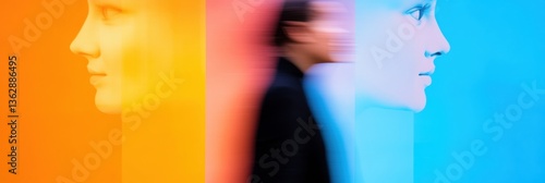 Fluid Identity Chromatic Digital Portrait Exploring Psychological Morphology, Neurodiversity, and Personal Transformation in Vibrant Generative Design