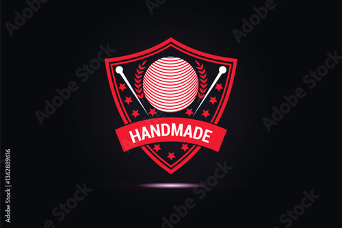 Handmade Knitting Craft Logo. Artisanal logo.