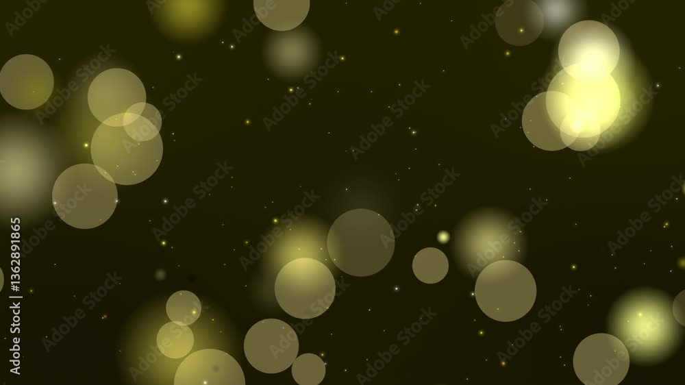 Background video with golden bokeh balls shining (transparent processing)