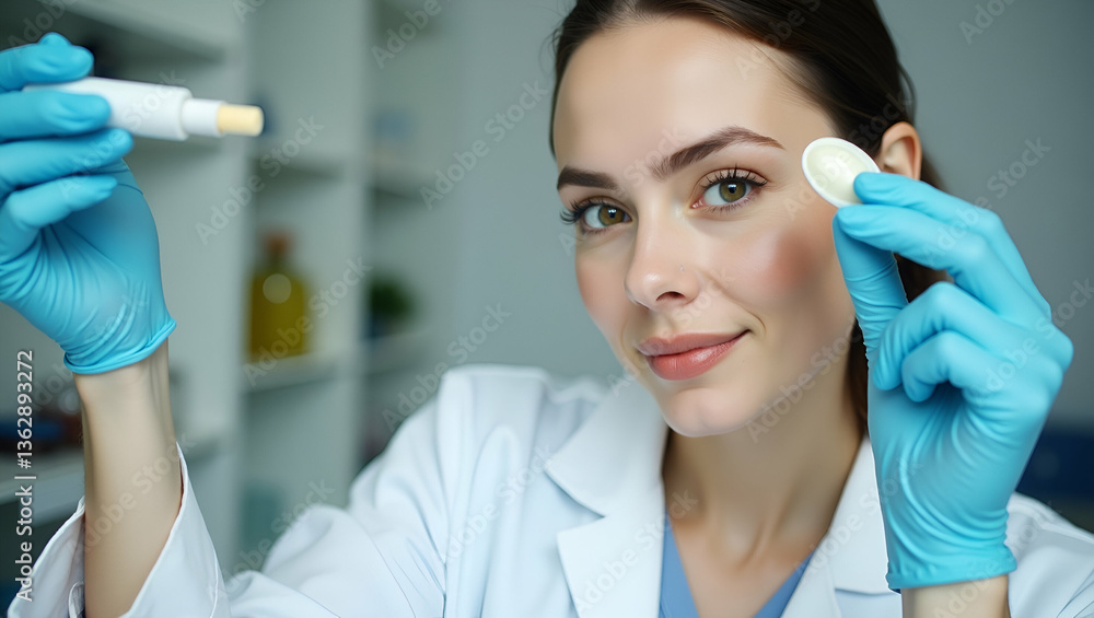 Scientist Dermatologist Testing Organic Natural Cosmetic Products in Lab: Researching Herbal Formulas for Safe, Effective Skincare Solutions with Nature-Inspired Extracts Scientist Dermatologist Testing Organic Natural Cosmetic Products in Lab: Researching Herbal Formulas for Safe, Effective Skincare Solutions with Nature-Inspired Extracts