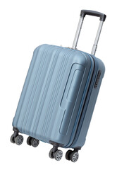 Blue travel luggage isolated on transparent background.