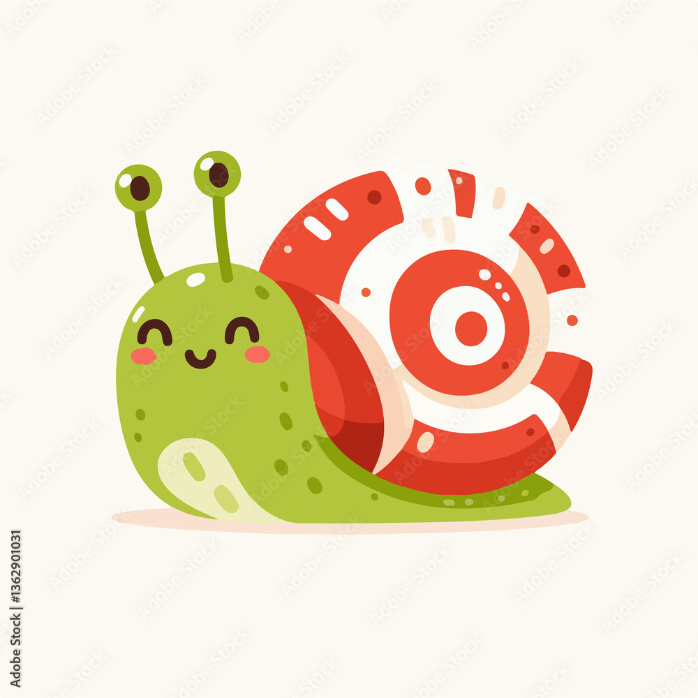 Naklejka premium cute smile snail animal cartoon